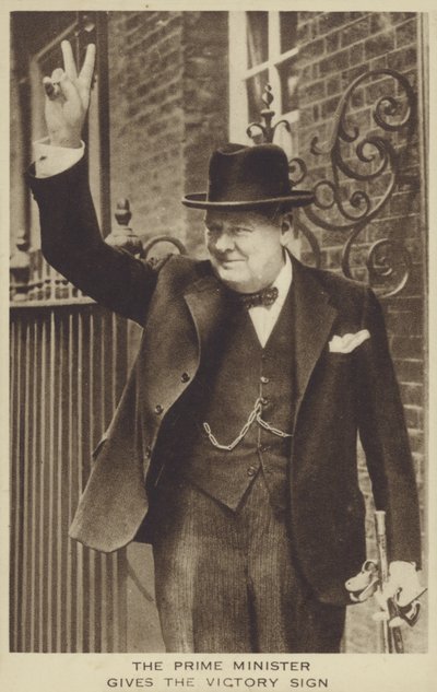 Winston Churchill (czarno-białe zdjęcie) autorstwa English Photographer