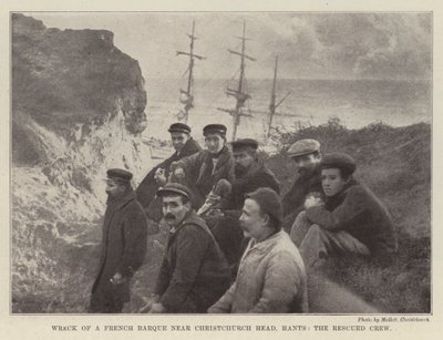 Wrak francuskiego barku w pobliżu Christchurch Head, Hants, uratowana załoga autorstwa English Photographer