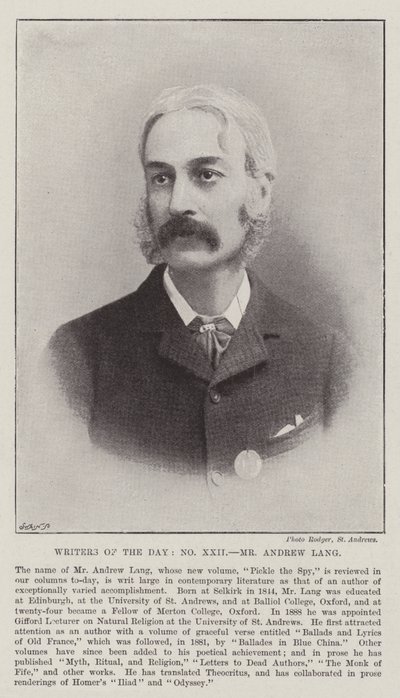 Pisarze dnia, pan Andrew Lang autorstwa English Photographer