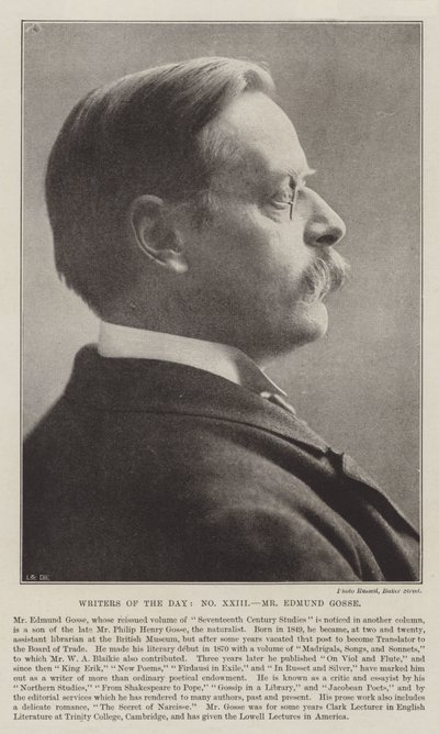 Pisarze dnia, pan Edmund Gosse autorstwa English Photographer