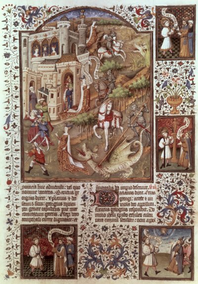 17294, fol 448 St. George zabija smoki autorstwa English School