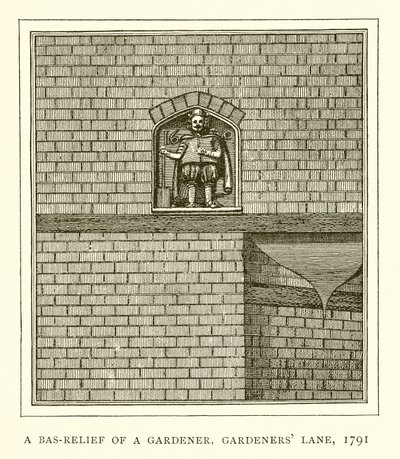 Płaskorzeźba ogrodnika, Gardeners Lane, 1791 autorstwa English School