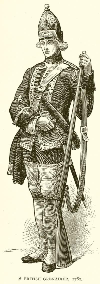 Grenadier brytyjski, 1782 autorstwa English School
