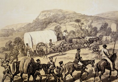 Konwój wagonów ze scen w Kafirland i incydentów w wojnie Kafir w latach 1851-53 autorstwa English School