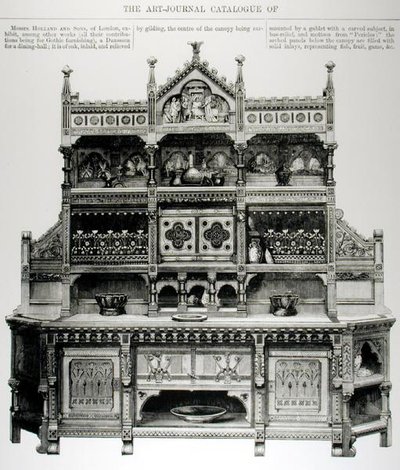 Gotycki „Dressoir” do jadalni autorstwa English School
