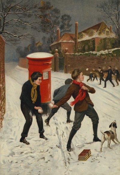 Ciężka bitwa (chromolitho) autorstwa English School