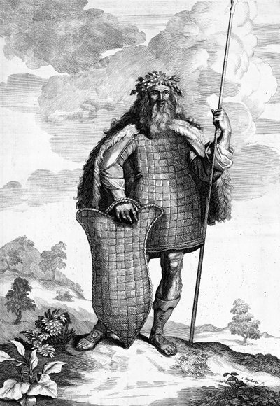 Markoman, rytowany przez Cornelisa Huybertsa, ilustracja do Caesars Commentaries, przetłumaczony na angielski przez Williama Duncana, wydany 1753 autorstwa English School