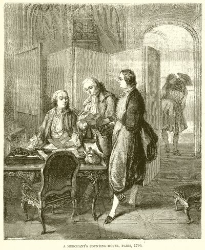 Kantor handlowy, Paryż, 1790 autorstwa English School