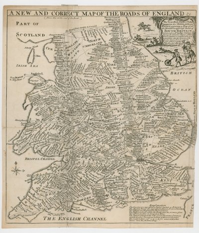 Nowa i poprawna mapa dróg Anglii autorstwa English School