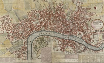 Nowy i dokładny plan miast Londynu i Westminster oraz gminy Southwark, 1725 r autorstwa English School