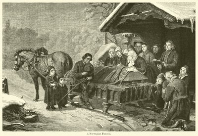Norweski pogrzeb (rycina) autorstwa English School