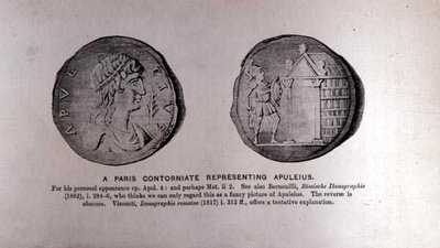 Paryski Contorniat reprezentujący Apulejusza (ok. 124-170 n.e.) autorstwa English School