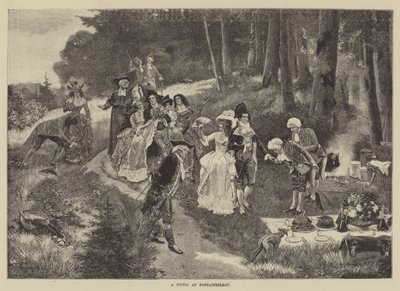 Piknik w Fontainebleau (grafika) autorstwa English School