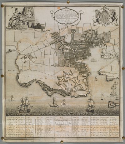 Plan miasta i cytadeli Plymouth autorstwa English School