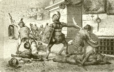 Święto rzymskie. Walka gladiatorów. Pokonani przemawiają do Widzów autorstwa English School