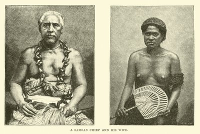 Wódz Samoa i jego żona autorstwa English School