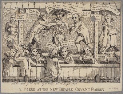 A Scene at the New Theatre, Covent Garden: satyra przedstawiająca wybory polityczne w Covent Garden w Londynie autorstwa English School