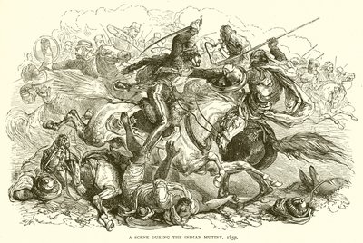 Scena z indyjskiego buntu, 1857 autorstwa English School