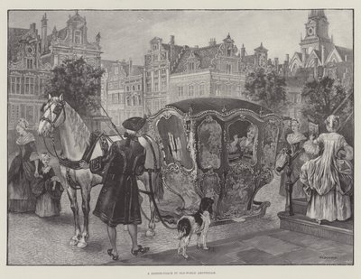 Wagon saneczkowy w Starym Świecie w Amsterdamie (grafika) autorstwa English School