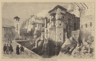 Hiszpańskie miasto, Granada (rycina) autorstwa English School