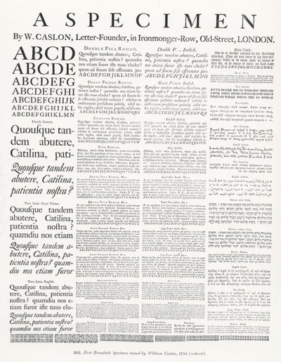 Okaz autorstwa W.Caslon autorstwa English School