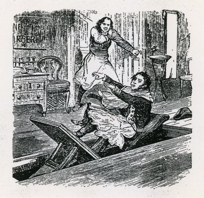 Sznur pereł lub Przyjaciel Fleet Street (1847), Britannia, Hoxton. Sweeney Todd autorstwa English School