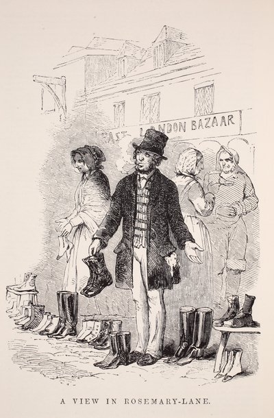 A View in Rosemary-Lane, ilustracja z London Labour and London Poor autorstwa Henry