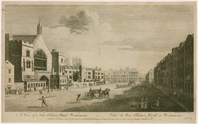 Widok na nowy dziedziniec pałacowy Westminster autorstwa English School