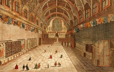 Widok na wnętrze Westminster Hall (rycina) autorstwa English School