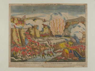 A View of the Storming and Take of Ciudad Rodrigo w Hiszpanii 1812, opublikowane przez Olivera i Boyda 1812 autorstwa English School