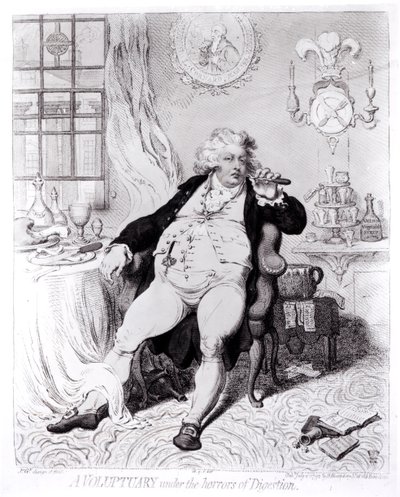 Voluptuary under the Horrors of Digestion, opublikowane w 1792 r. autorstwa English School