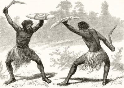 A Waddy Fight, z "Australian Pictures" Howarda Willoughby