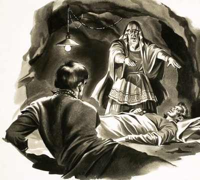Jankes na dworze króla Artura. Ilustracja na podstawie opowiadania Marka Twain autorstwa English School