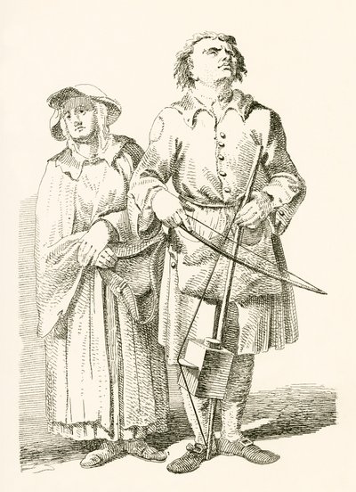 Ślepy śpiewak starych ballad autorstwa English School