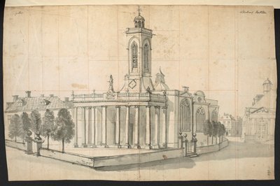 Budynek w Northampton, z „Historii Northamptonshire” Johna Bridgesa autorstwa English School