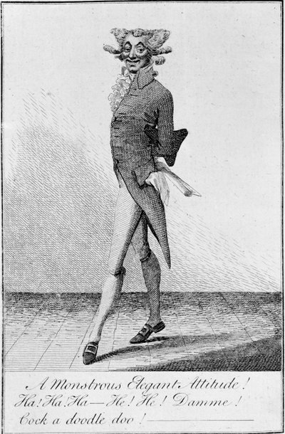 Potworna elegancka postawa! 1790 (akwaforta) autorstwa English School