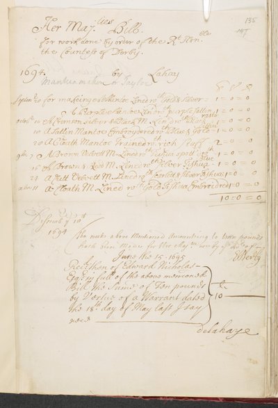 Dokument królewski, Add MS 5751 A, f.135 autorstwa English School