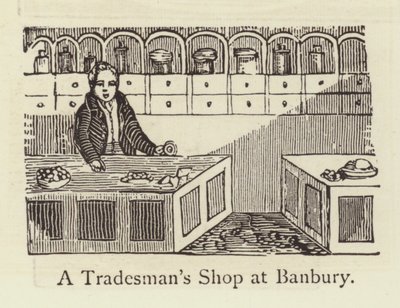 Sklep rzemieślniczy w Banbury (grawerowanie) autorstwa English School