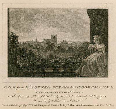 Widok z sali śniadaniowej pana Coswaya, Pall Mall, z portretem pani Cosway autorstwa English School