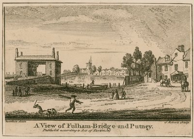 Widok na most Fulham i Putney autorstwa English School
