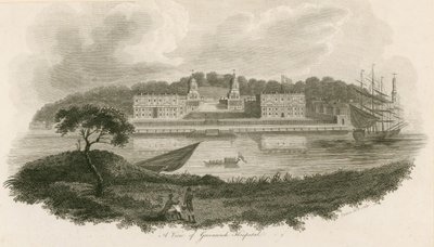 Widok na szpital Greenwich w Londynie autorstwa English School