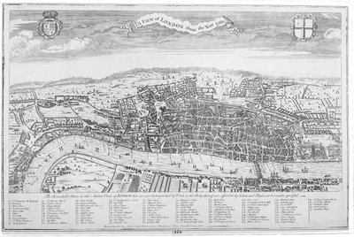 Widok Londynu około 1560 roku (rycina) autorstwa English School