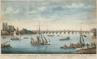 Widok na most Westminster Bridge z Lambeth autorstwa English School