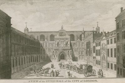 Widok na Guildhall of the City of London autorstwa English School