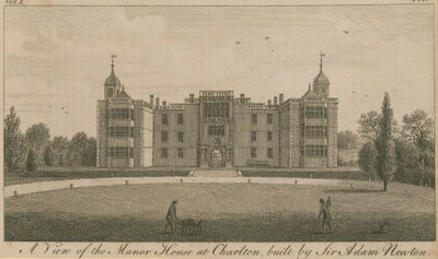 Widok na Manor House w Charlton, zbudowany przez Sir Adama Newtona autorstwa English School