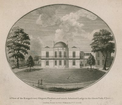 Widok Rangersów bardzo elegancki, przyjemny i podziwiany Lodge w Green Park, St Jamess autorstwa English School