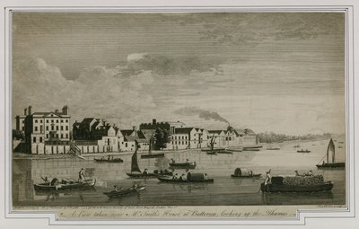 Widok wykonany w pobliżu domu pana Smitha w Battersea, patrząc w górę Tamizy autorstwa English School
