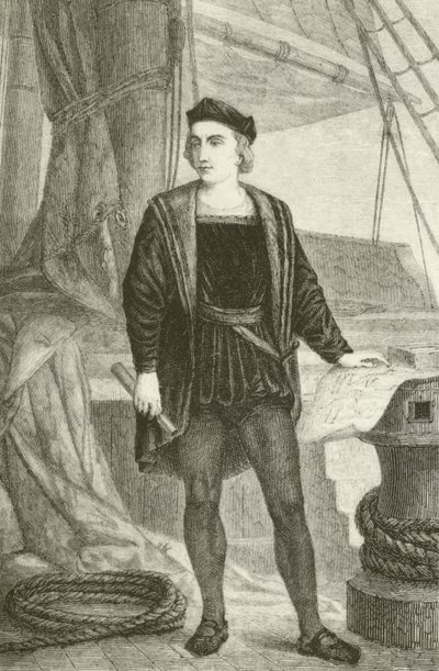 Młody Krzysztof Kolumb (1451-1506), odkrywca genueński autorstwa English School