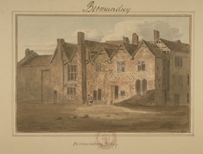 Opactwo św. Zbawiciela, Bermondsey, 1809 (wc na papierze) autorstwa English School