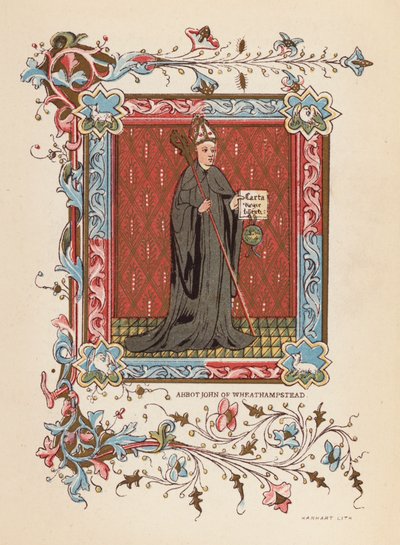 Opat John z Wheathampstead (kolorowa litografia) autorstwa English School